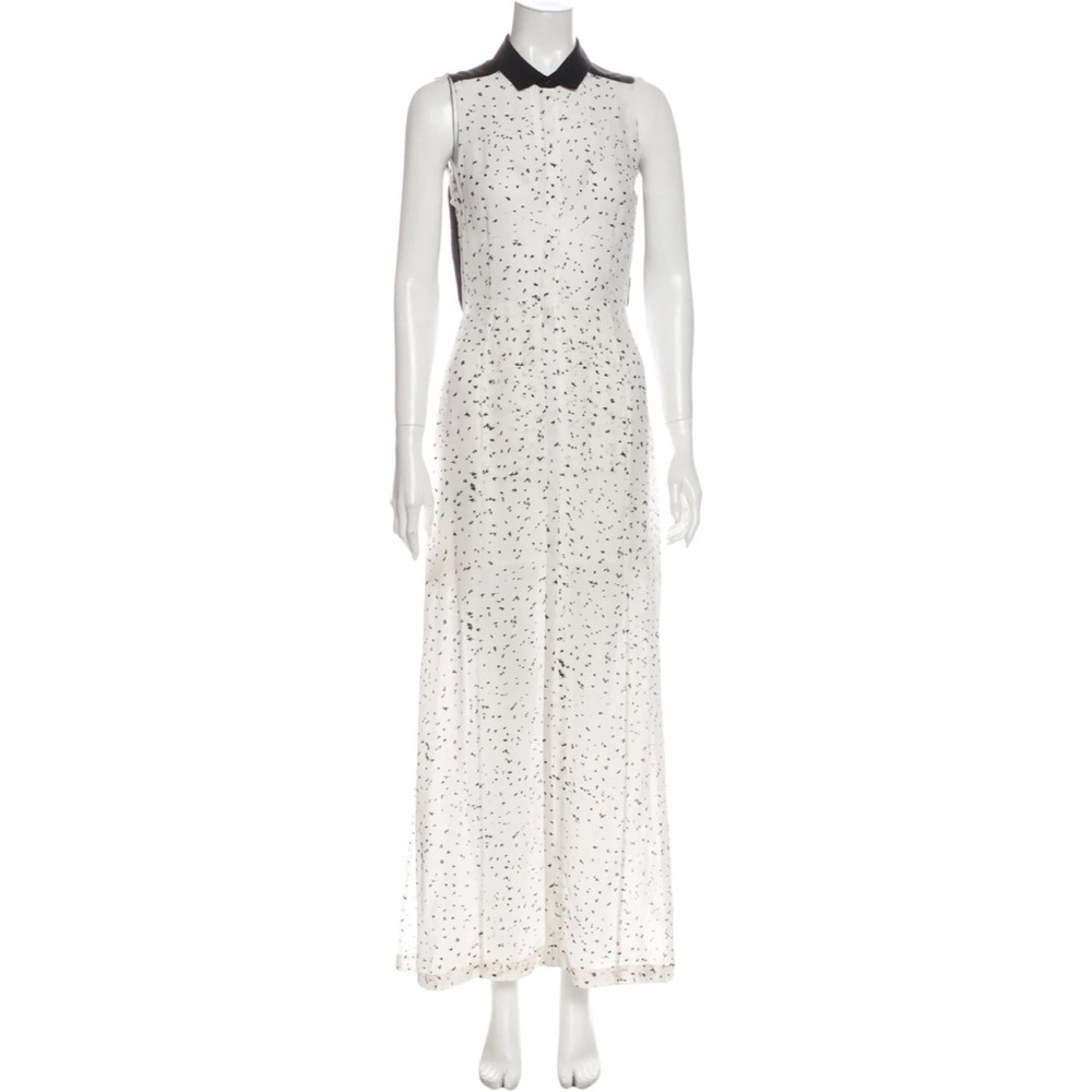 ALC collared white spotted maxi dress